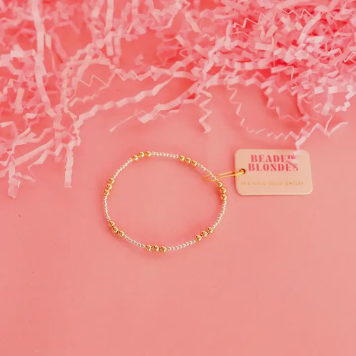 Beaded Blondes Ily Bracelet in Silver with Gold