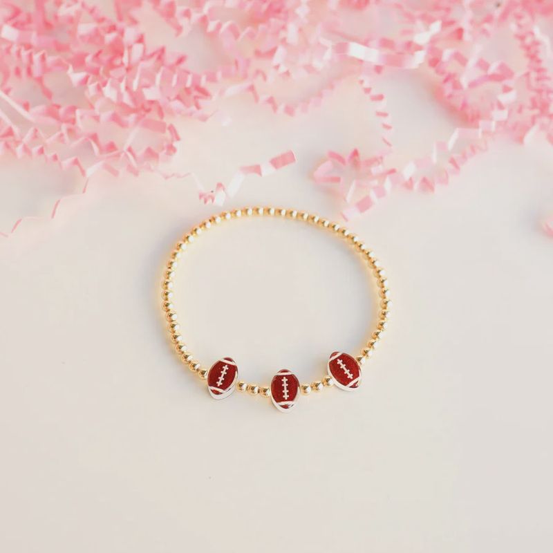 Beaded Blondes Football Bracelet