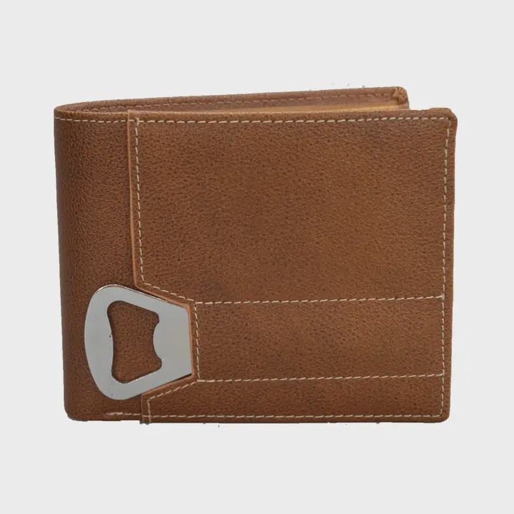 Men&#39;s Tiger Tan Genuine Leather Knot Wallet w. Bottle Opener