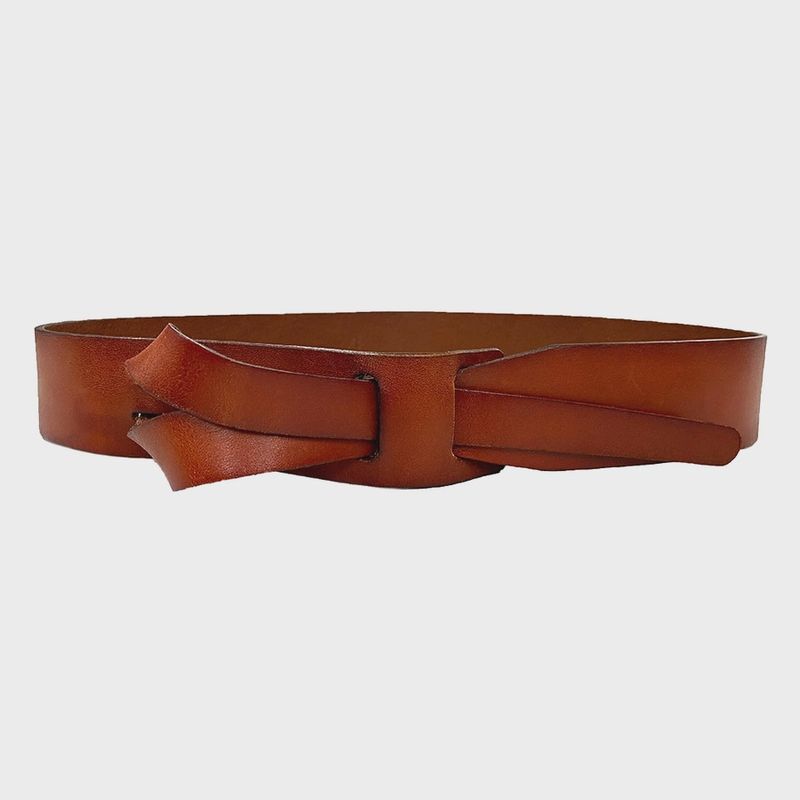 Freshwater Tan Genuine Leather Knot Belt- 4 hole