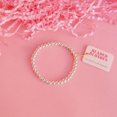 Beaded Blondes 5mm Silver Bracelet