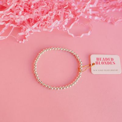 Beaded Blondes 4mm Silver Bracelet