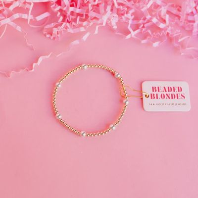 Beaded Blondes Olive Gold/Silver Bracelet