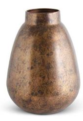 16&quot; copper distressed metal vase