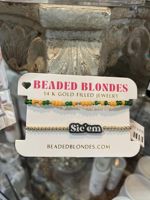 Beaded Blonde Green &amp; Yellow Game Day Sprinkle