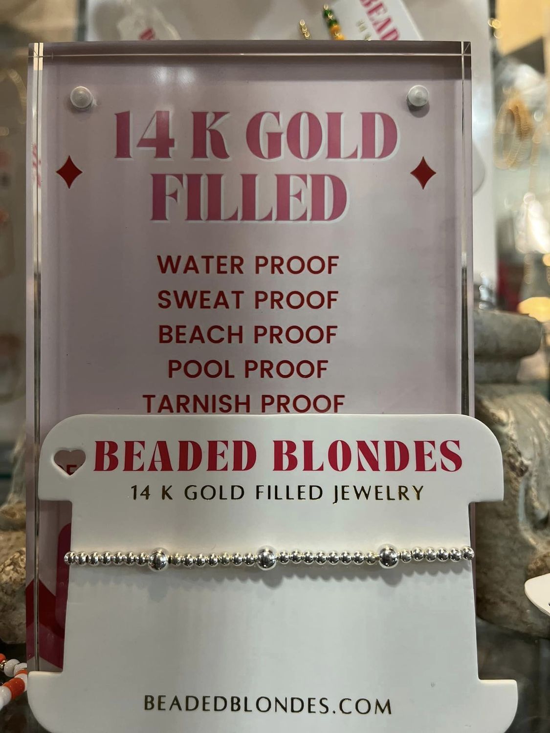Beaded Blondes Olive Silver Bracelet