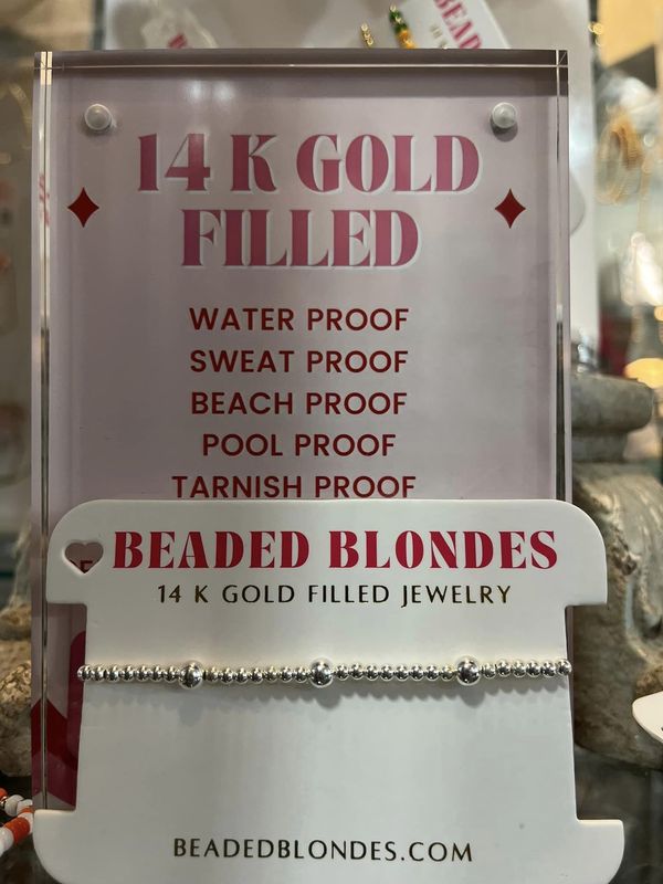 Beaded Blondes Olive Silver Bracelet