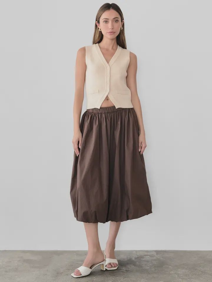 Bella Bubble Skirt, Size: Brown Small