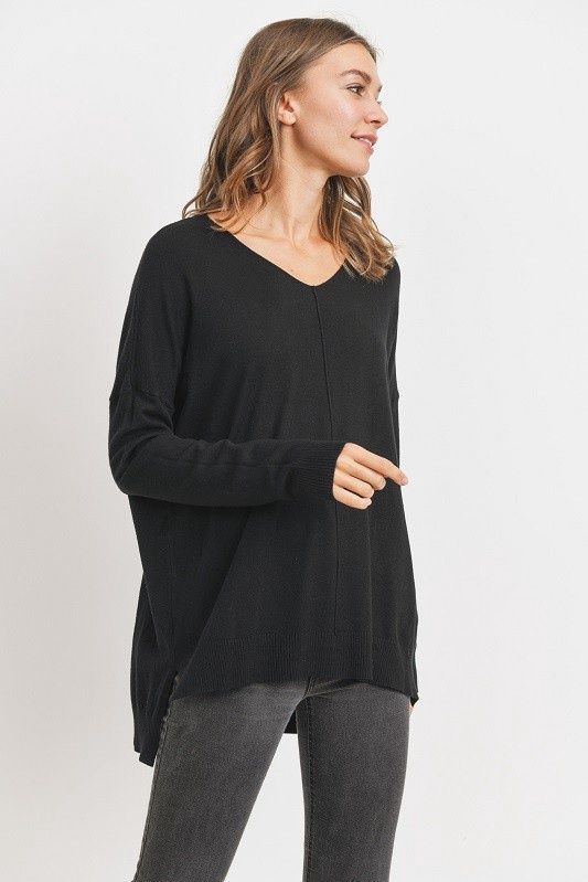 Super Soft V-Neck Sweaters, Colour: Black, Size: Small