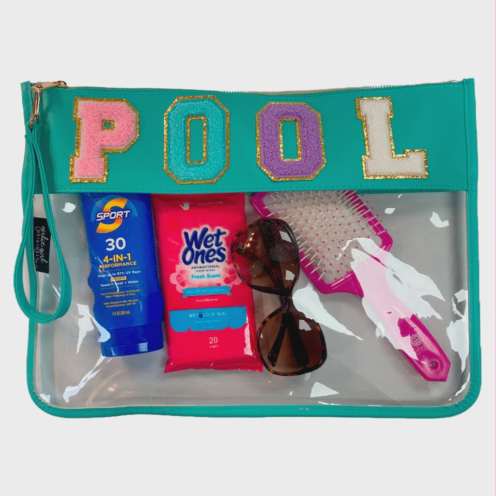 Clear Letterman Bags, Colour: Blue Pastel &quot;Pool&quot;