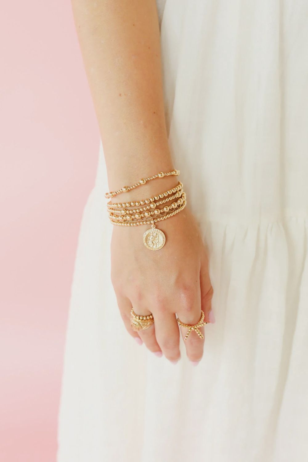 St. Christopher Charm Bracelet Gold