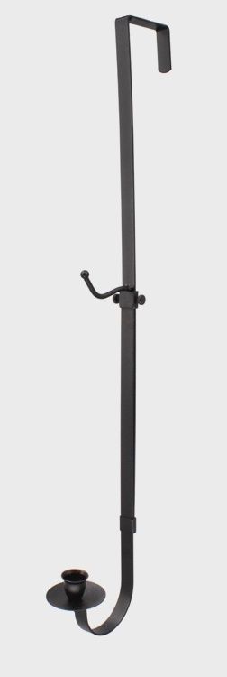 Black Adjustable Wreath Stand and Candle Holder, Over the Door