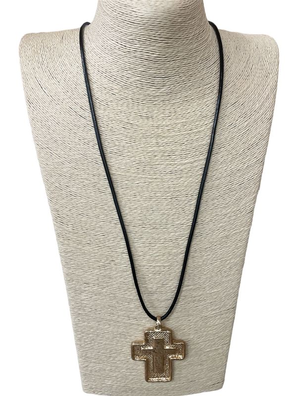 Gold Cross Long Necklace