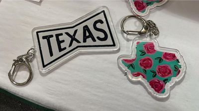 TX &amp; Rose Keychain