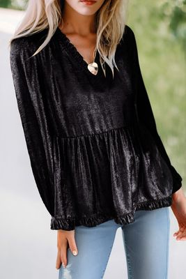 Metallic Babydoll Blouse
