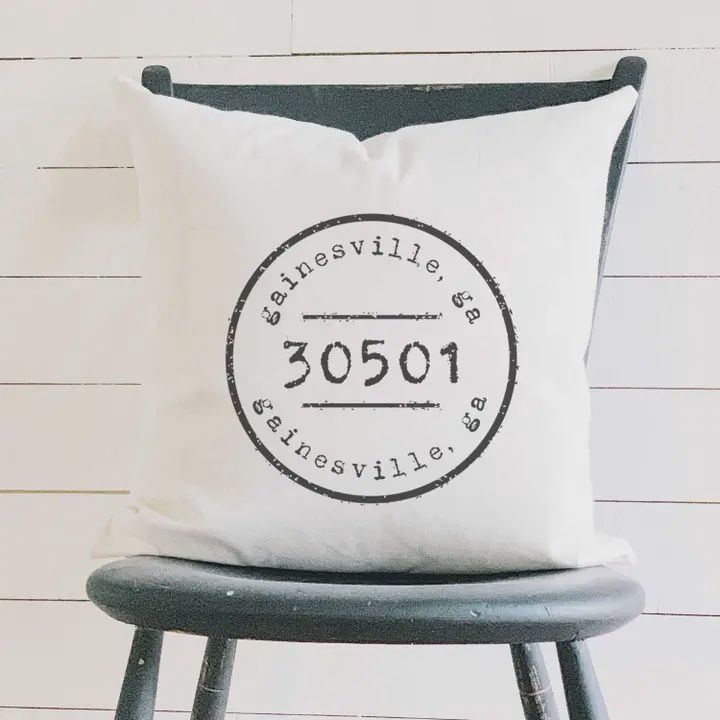 Georgetown Square Zip Code Canvas Pillow