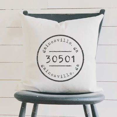 Georgetown Square Zip Code Canvas Pillow