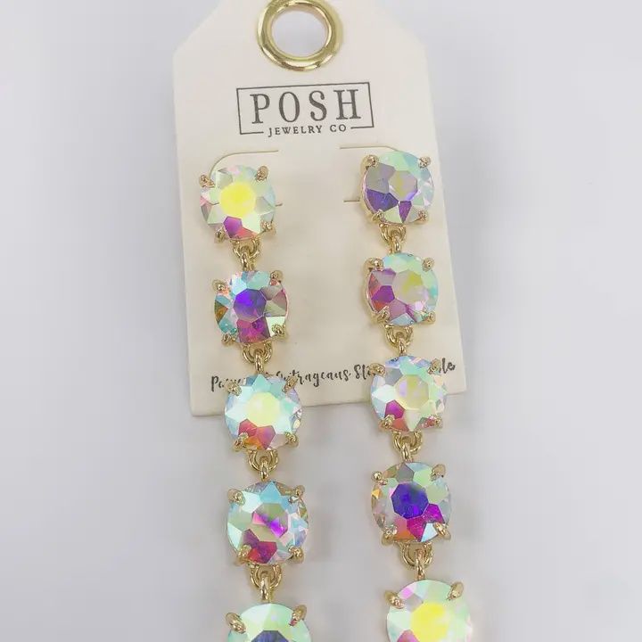 Round Rhinestone Drop Earring
