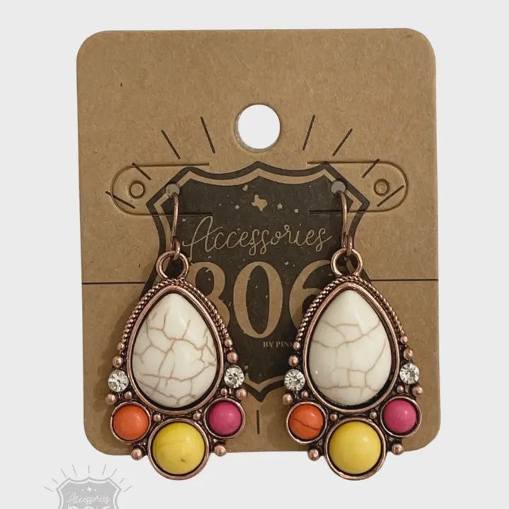 Stone Teardrop Earring
