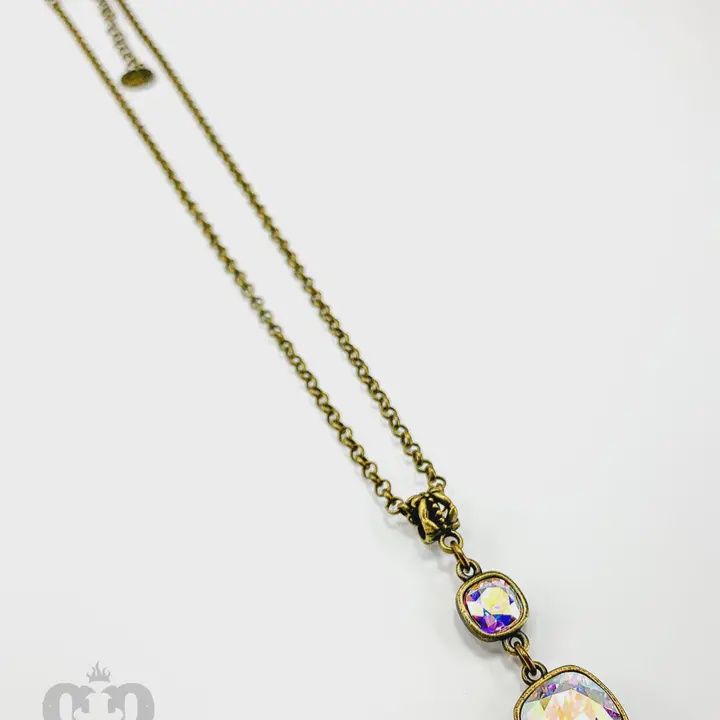 Double Square Crystal Necklace