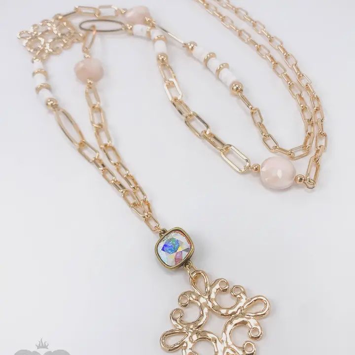 Scroll Cross Necklace