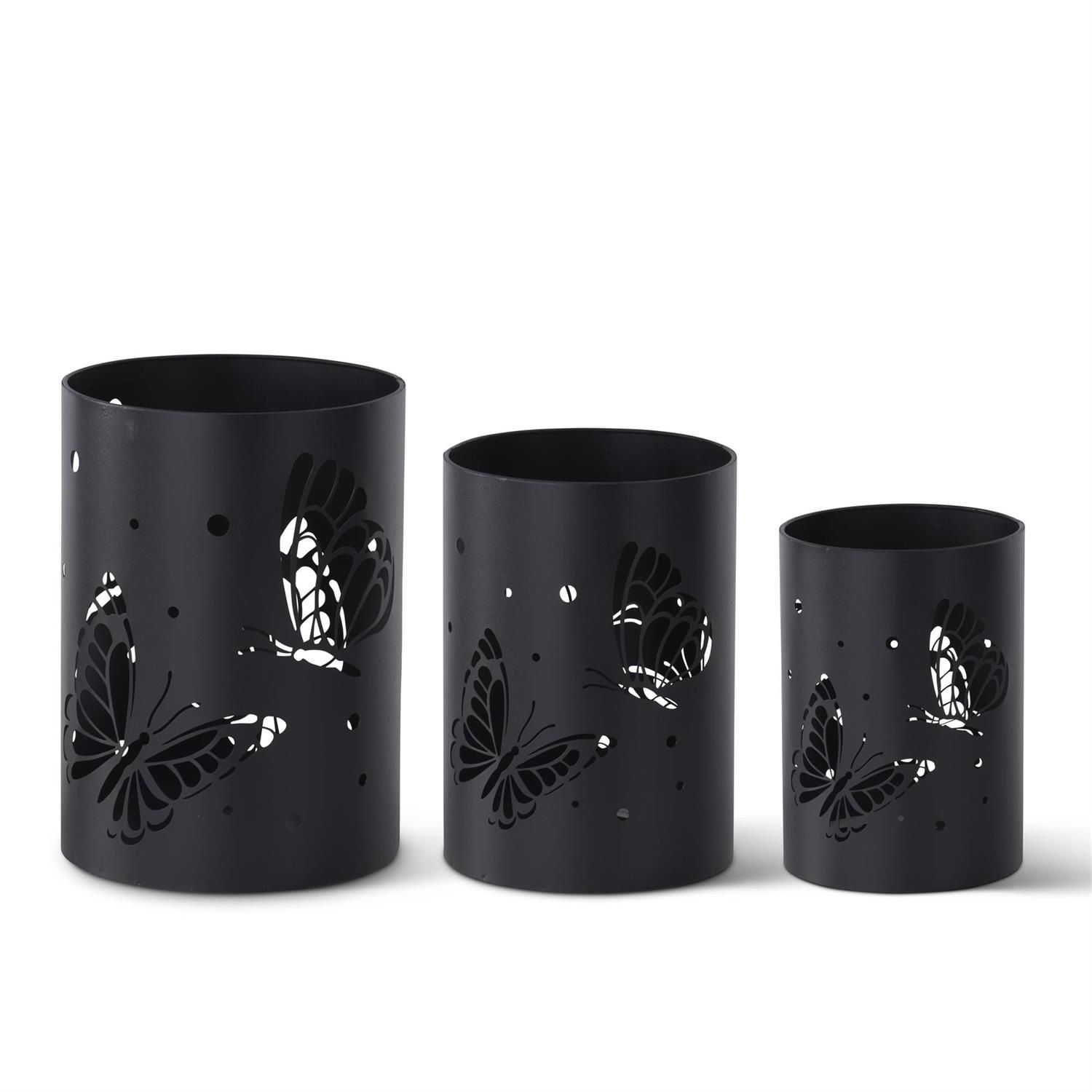 Black Butterfly Hurricane Lantern