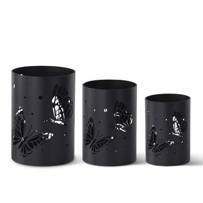 Black Butterfly Hurricane Lantern