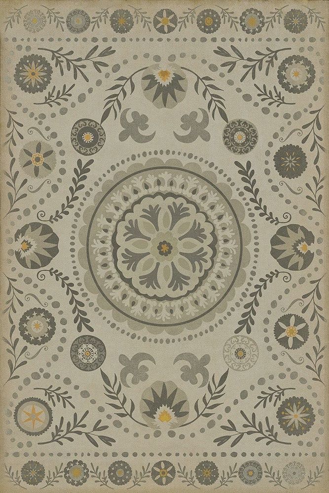 Vintage Vinyl Antique White 20x30 Rug, Colour: Je Pense