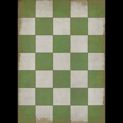Vintage Vinyl Green Check Please 54x76 Rug