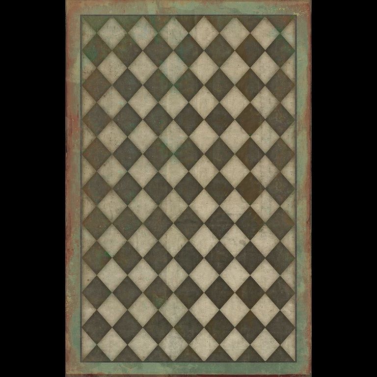 Vintage Vinyl Green Checkmate 70x107 Rug