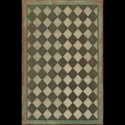 Vintage Vinyl Green Checkmate 70x107 Rug