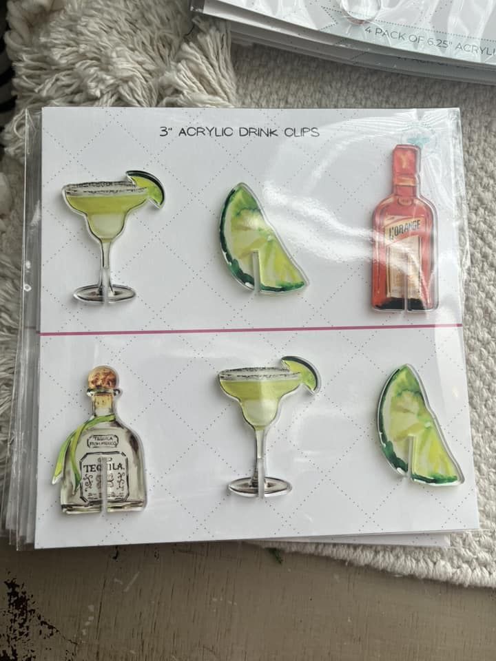 Custom Drink Clip Margarita Acrylic Sticks