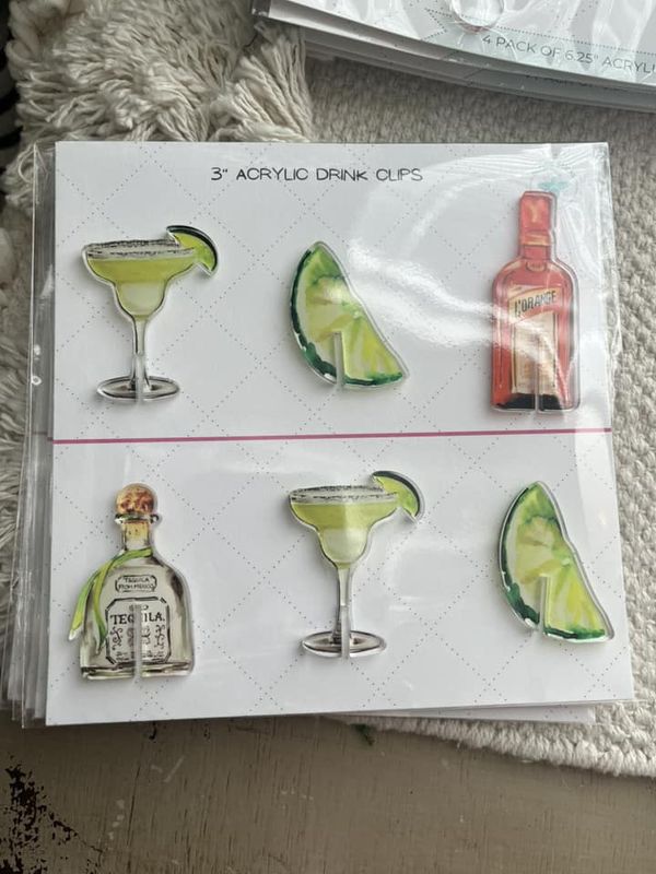 Custom Drink Clip Margarita Acrylic Sticks