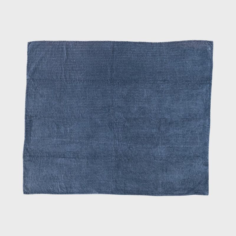 Cotton Velvet Throw w. Kantha Stitching Blanket