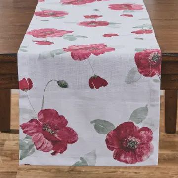 White Poppy Table Runner