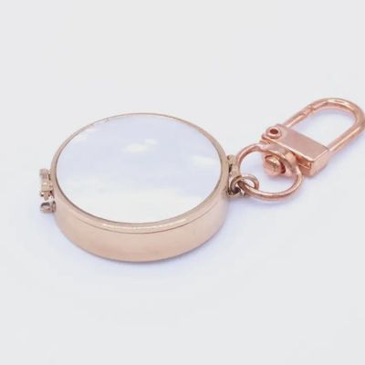Mother of Pearl Lip Balm 14K Gold Key Ring