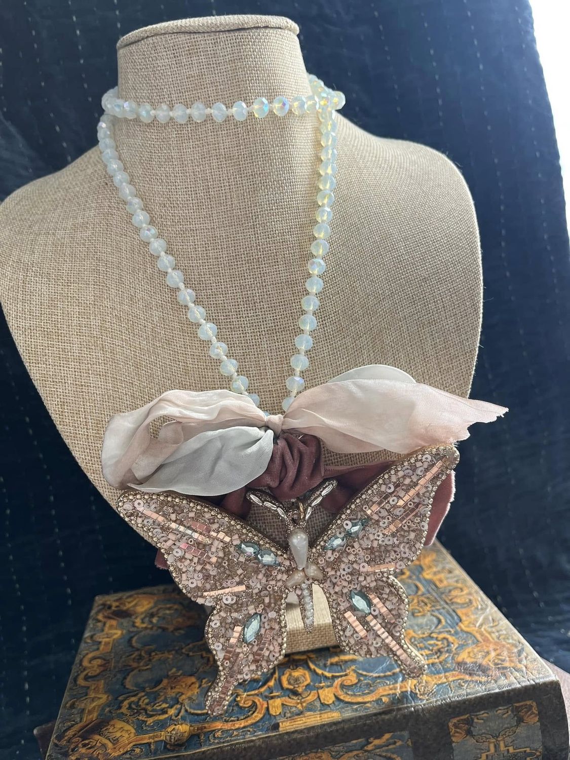 Crystal &amp; Butterfly Necklace