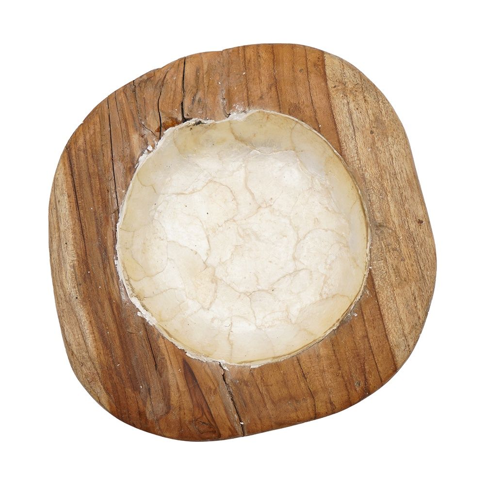 Teak Bowl w. Pearl Interior