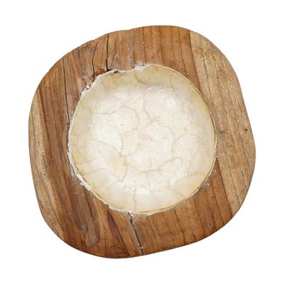 Teak Bowl w. Pearl Interior