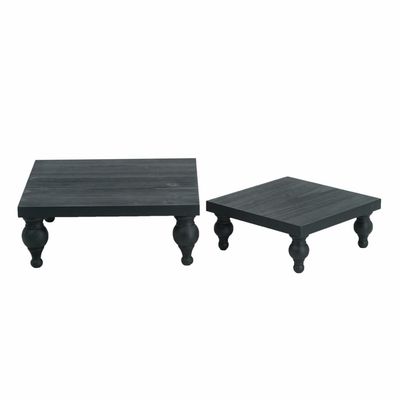 Black Wooden Square Riser