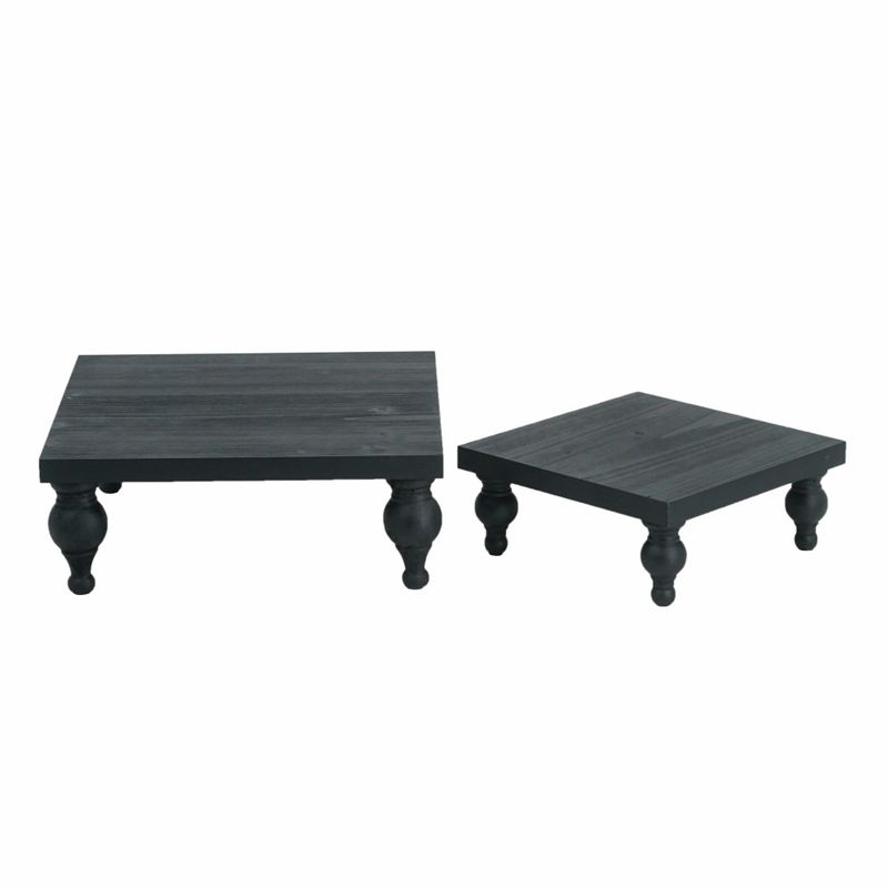 Black Wooden Square Riser
