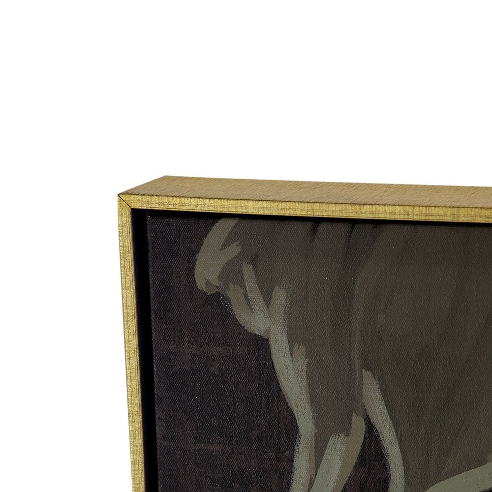 White and Black Framed Gardenias Hand-Painted Wall Art