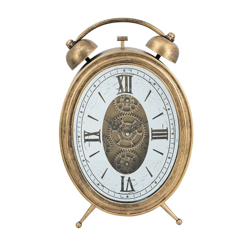 Vintage Inspired Gold Table Gear Clock