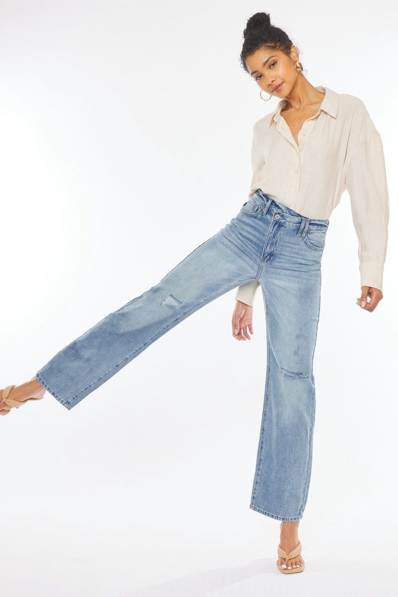 90&#39;s Wide Leg Straight Jeans, Size: 0/23