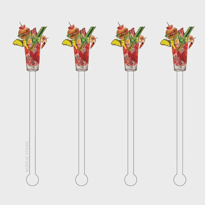 Bloody Mary Stir Acrylic Sticks