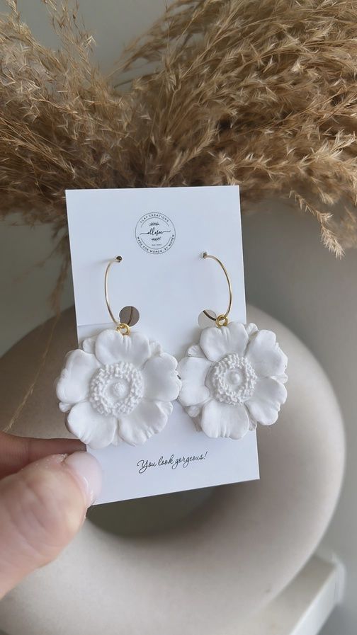 Clay Poppy Hoop Earrings