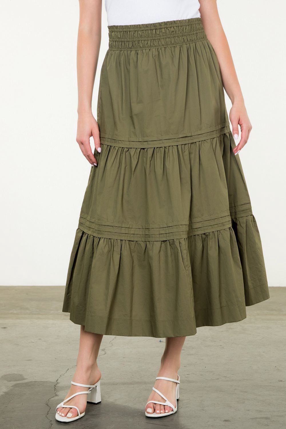 Olive Midi Skirt