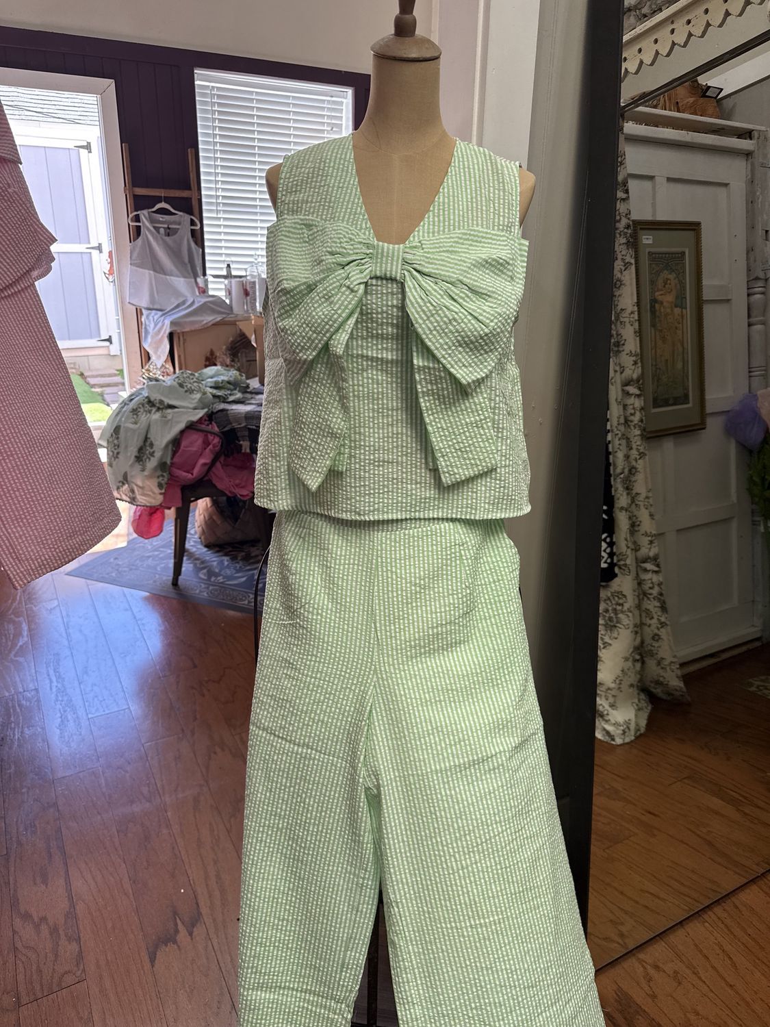 Tilly Bow Pant, Size: Small, Colour: Green