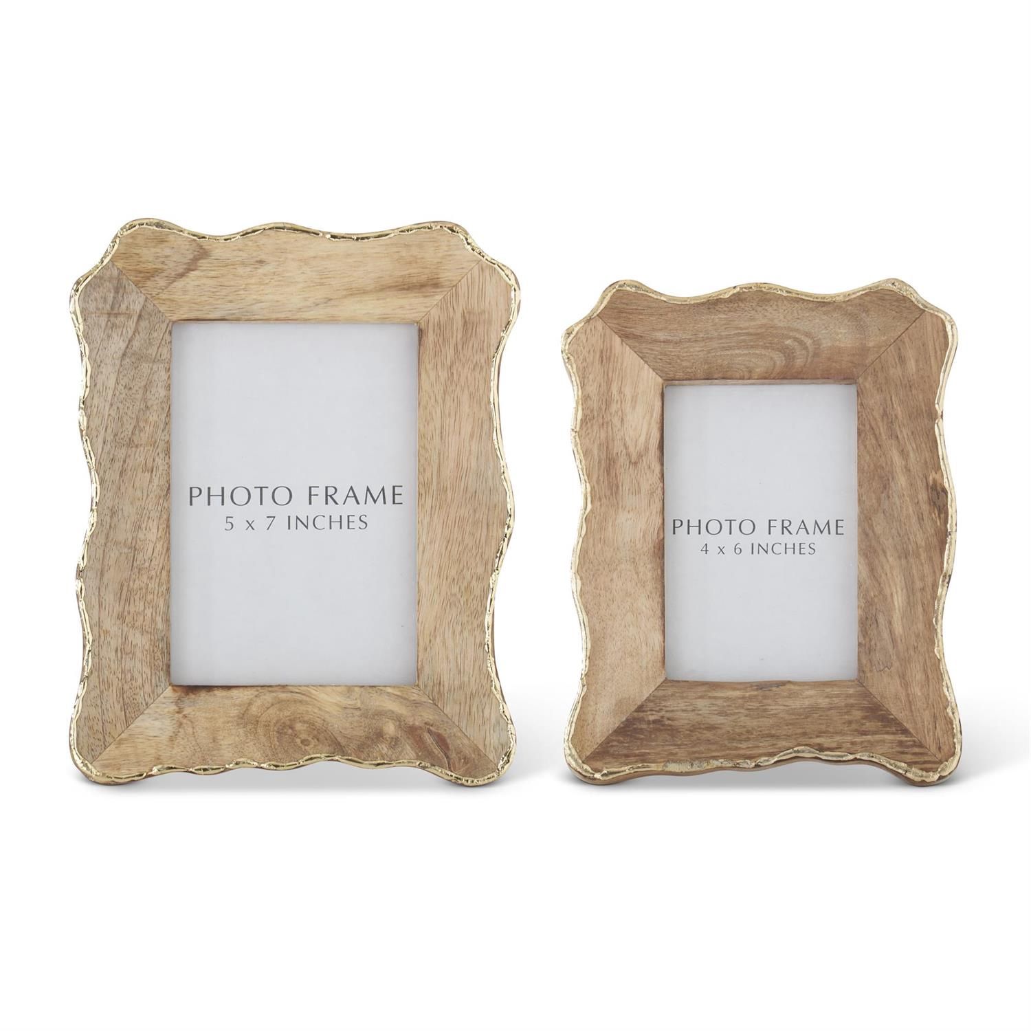 Gold Live Edge Mango Wood Picture Frame, Size: 4x6