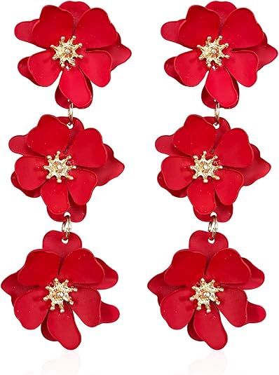 Red Poppy Earrings